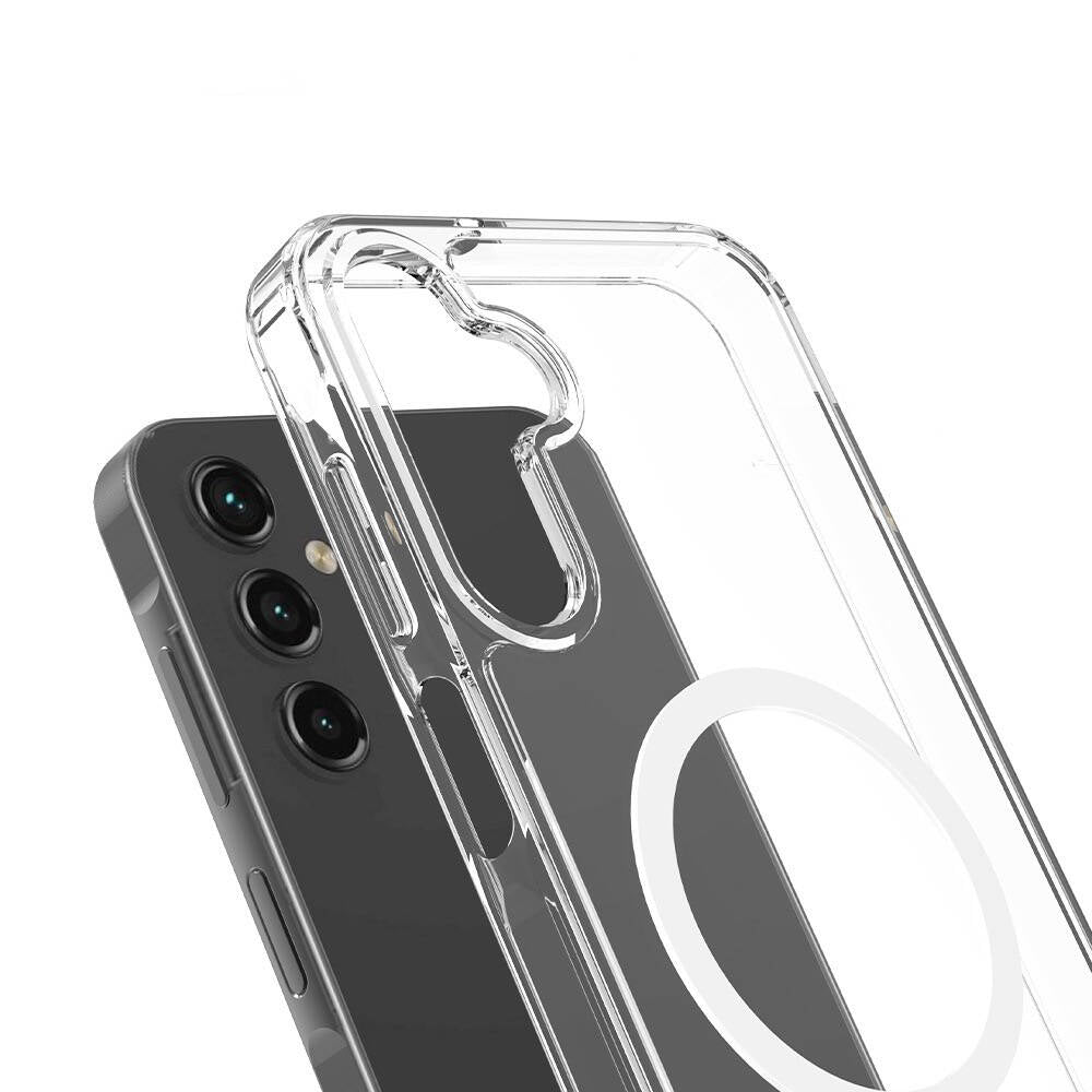 Galaxy S24 Kılıf M-safe Şarj Özellikli Şeffaf Sert PC Zore Embos Kapak Renksiz