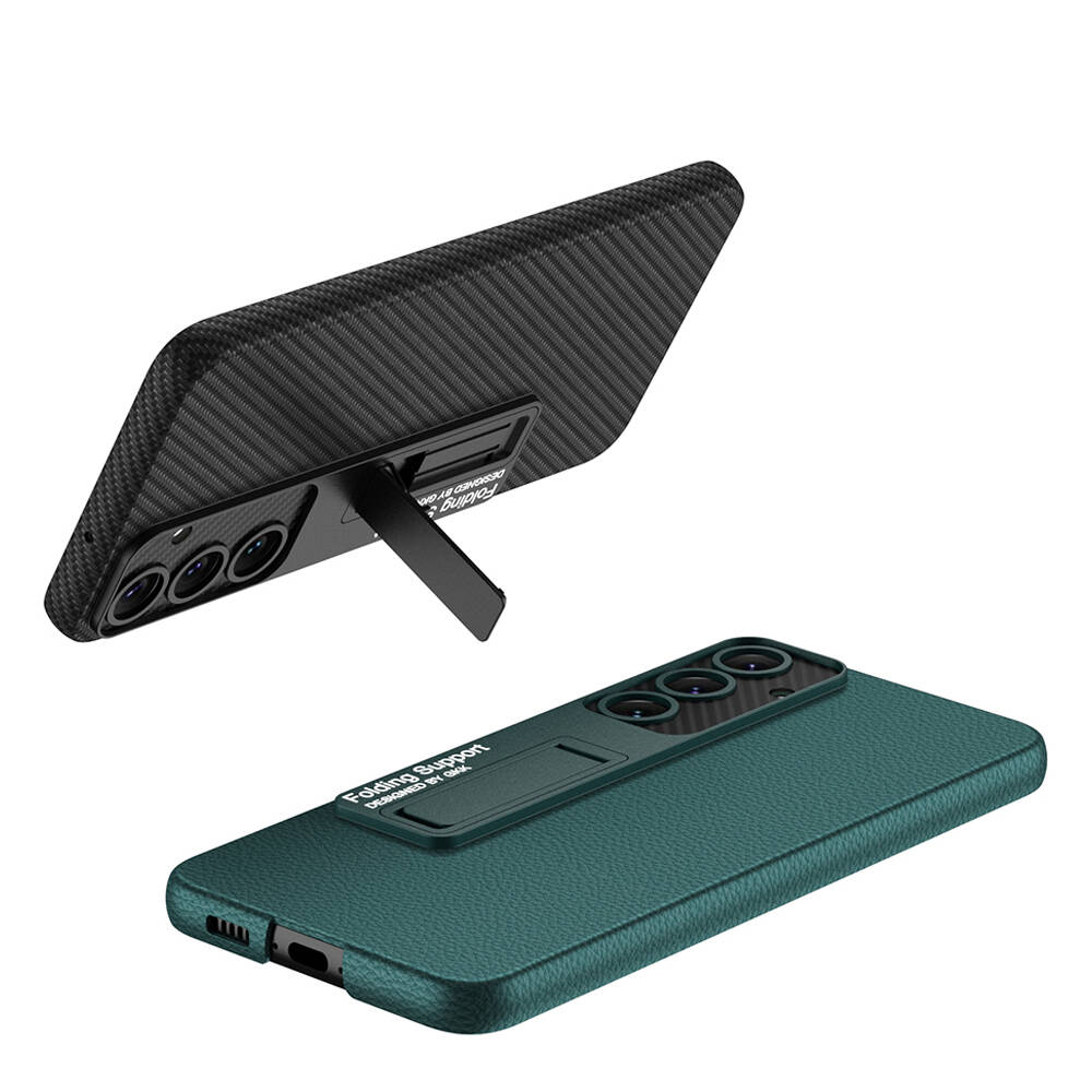 Galaxy S24 Plus Kılıf Zore Kıpta Standlı Kapak Mürdüm