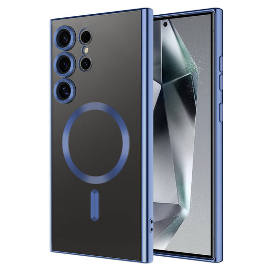 Galaxy S24 Ultra Kılıf Kamera Korumalı M-safe Wireless Şarj Özellikli Zore Demre Kapak Koyu Yeşil