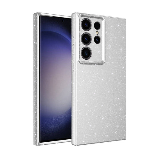 Galaxy S24 Ultra Kılıf Kamera Korumalı Simli Lüks Zore Koton Kapak Mor