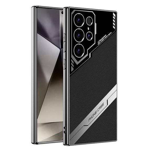 Galaxy S24 Ultra Kılıf Kamera Korumalı Suni Deri Tasarım Zore Yeni Seri Procase Kapak Titanyum-Gri