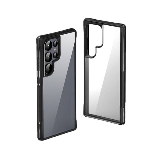 Galaxy S24 Ultra Kılıf Şeffaf Sert PC Arka Yüzey Tasarımlı Zore Edo Kapak Gri