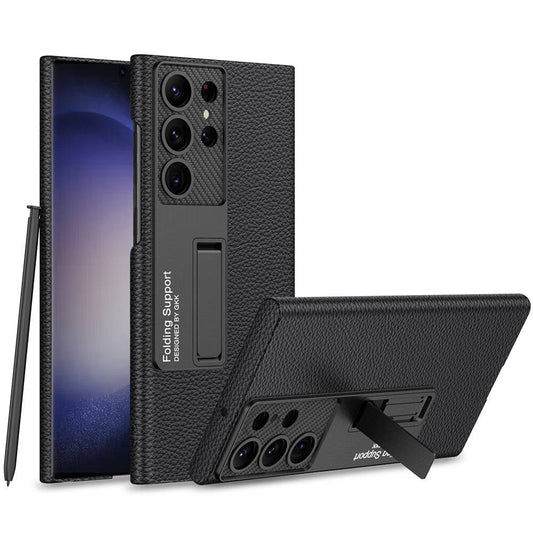 Galaxy S24 Ultra Kılıf Zore Kıpta Standlı Kapak Mürdüm