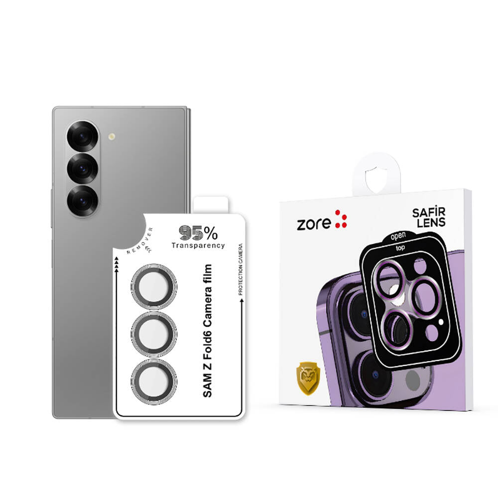 Galaxy Z Fold 6 Zore CL-11 Safir Parmak İzi Bırakmayan Anti-Reflective Kamera Lens Koruyucu Mavi