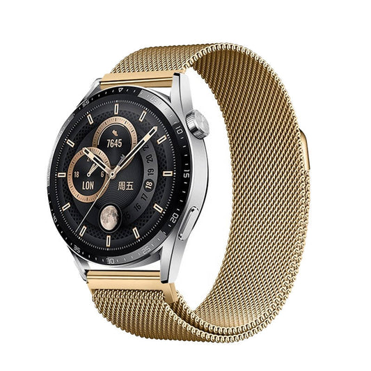 Gear S3 Zore Band-12 22mm Metal Hasır Kordon Rose Gold