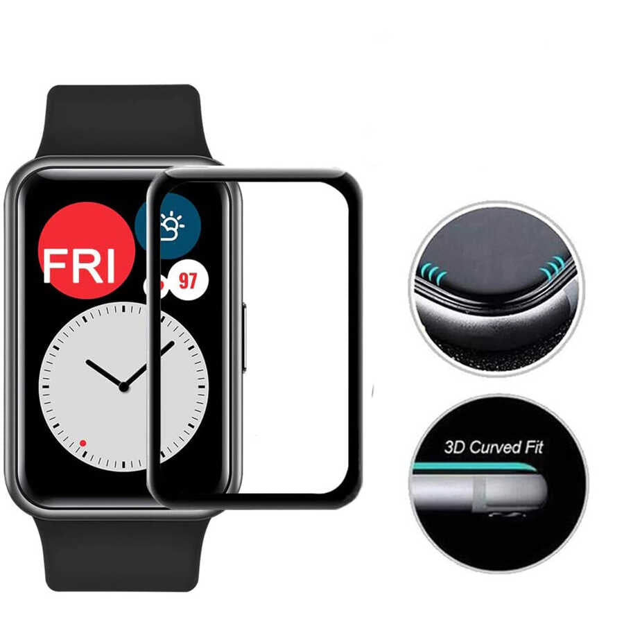 Huawei Band 8 Zore PMMA Pet Saat Ekran Koruyucu Siyah