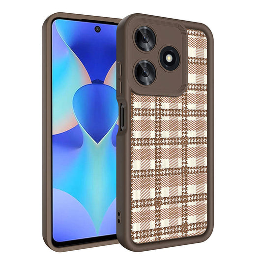 Tecno Spark 10 4G Kılıf Kamera Korumalı Baskılı Arka Yüzey Zore Klas Kapak Koyu Kahve