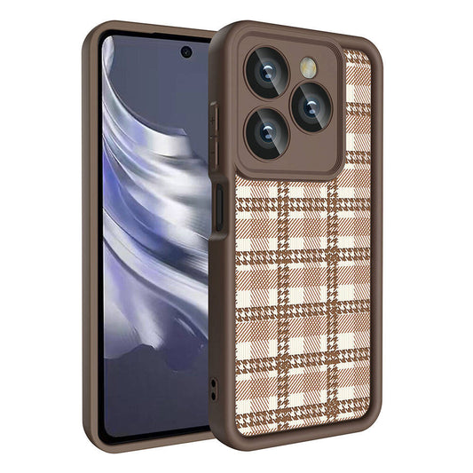 Tecno Spark 20C Kılıf Kamera Korumalı Baskılı Arka Yüzey Zore Klas Kapak Açık Kahve