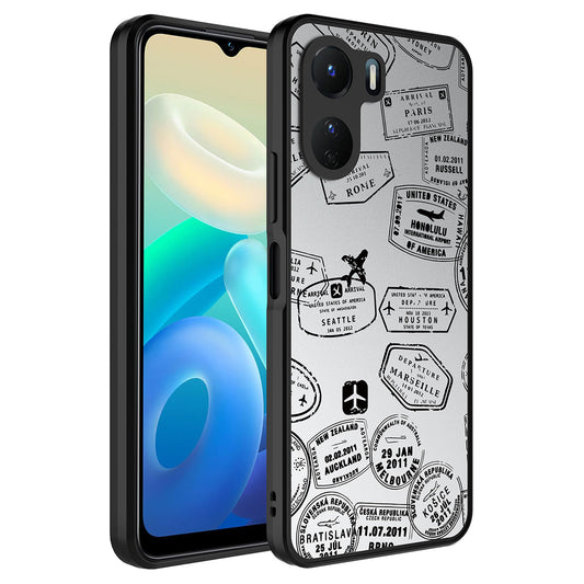 Vivo Y16 Kılıf Aynalı Desenli Kamera Korumalı Parlak Zore Mirror Kapak Fragile