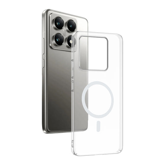 Xiaomi 14T Pro Kamera Korumalı M-Safe Şarj Özellikli Şeffaf Zore London Sert PC Kapak