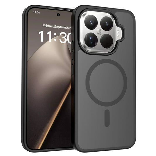 Xiaomi 15T Pro Kılıf Sert PC Arka Yüzey Wireless Şarj Özellikli Zore Flet M-safe Kapak Siyah