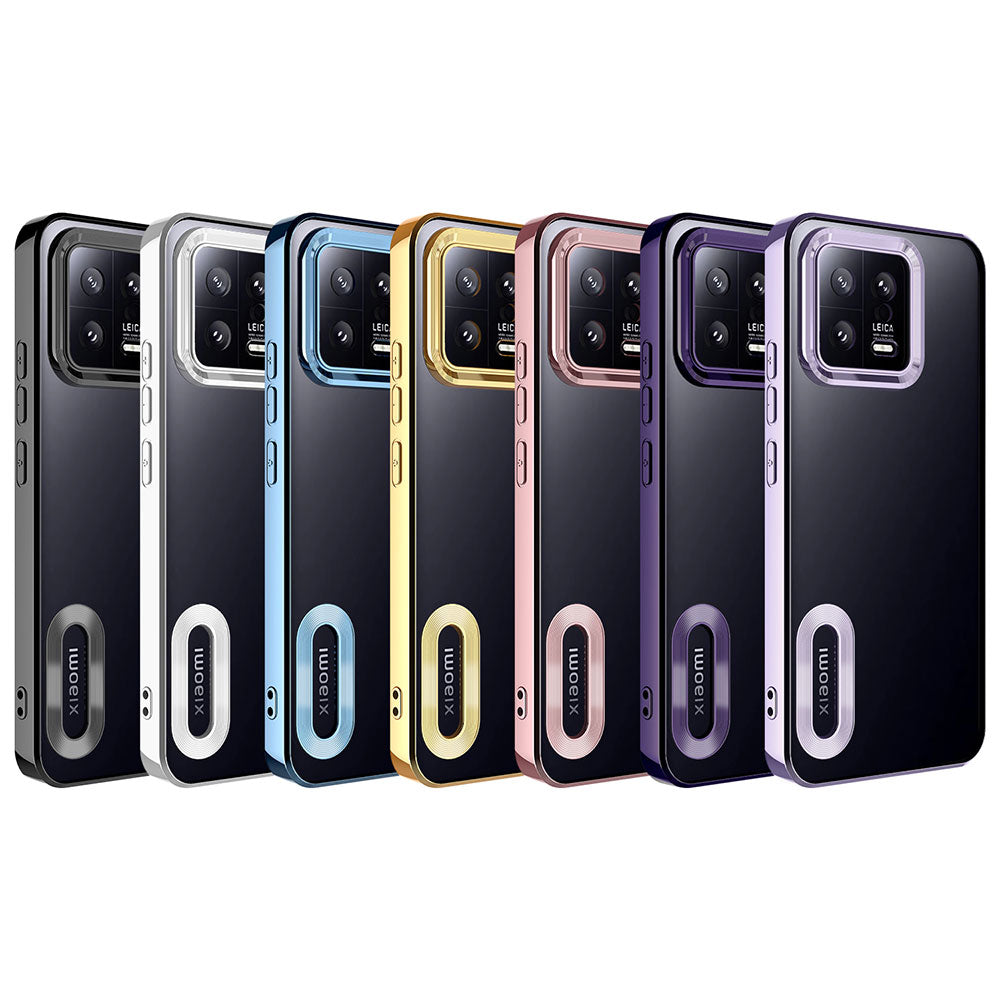 Xiaomi Mi 13 Kılıf Kamera Korumalı Logo Gösteren Zore Omega Kapak Rose Gold