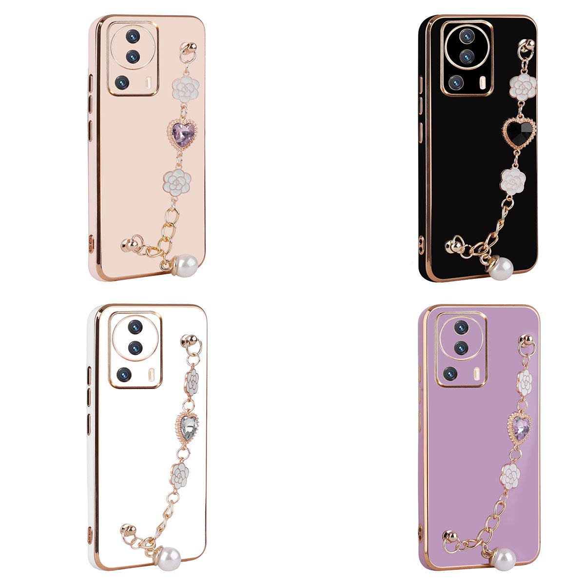 Xiaomi Mi 13 Lite Kılıf El Tutamaçlı Kamera Korumalı Zore Taka Silikon Kapak Beyaz