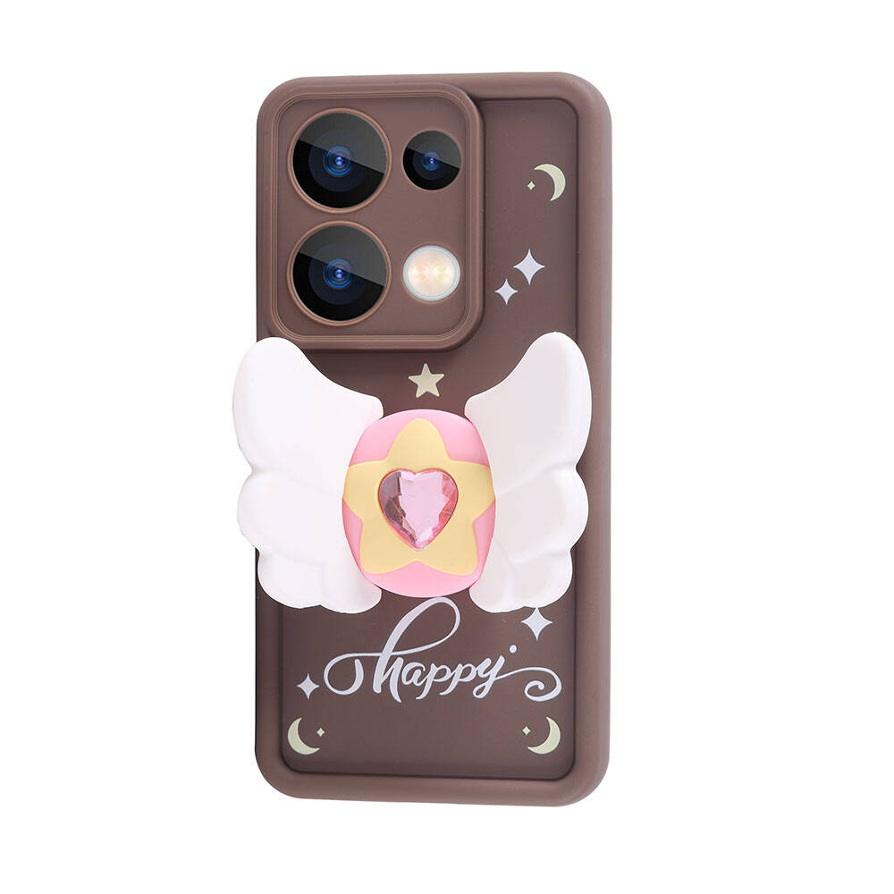 Xiaomi Poco M6 Pro 4G Kılıf Kamera Korumalı Figür Tasarımlı Zore Kapya Kapak Pembe Açık