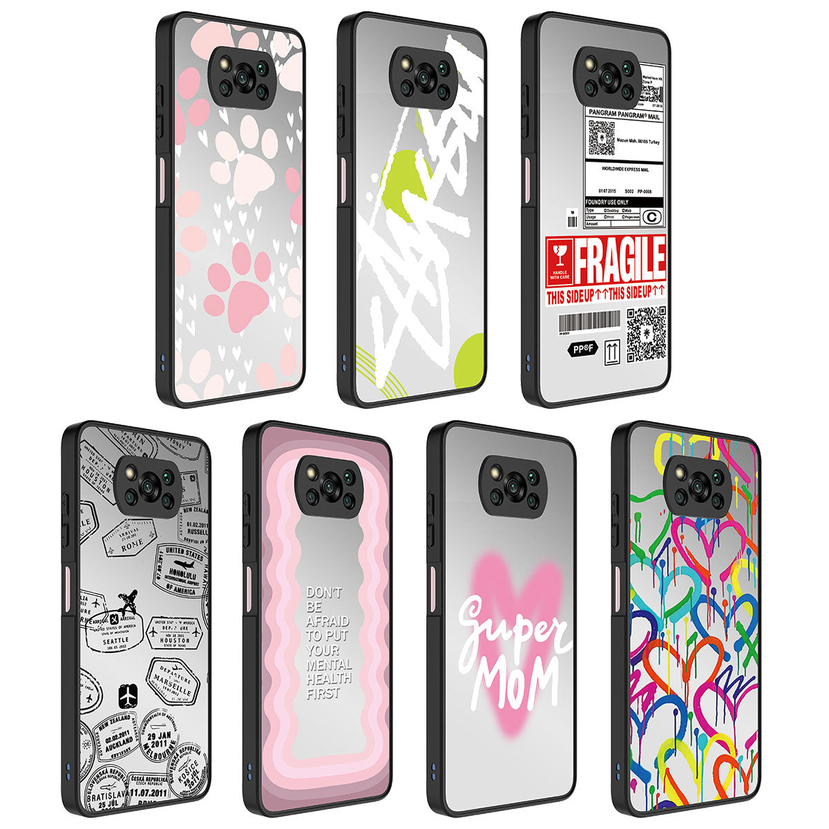 Xiaomi Poco X3 Kılıf Aynalı Desenli Kamera Korumalı Parlak Zore Mirror Kapak Fragile