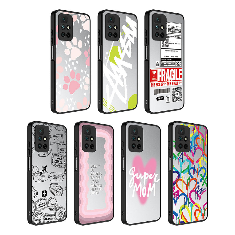 Xiaomi Redmi 10 Kılıf Aynalı Desenli Kamera Korumalı Parlak Zore Mirror Kapak Süper Anne