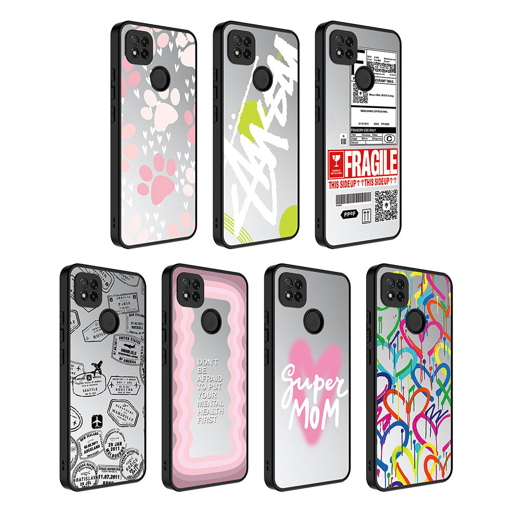 Xiaomi Redmi 10A Kılıf Aynalı Desenli Kamera Korumalı Parlak Zore Mirror Kapak Seyahat