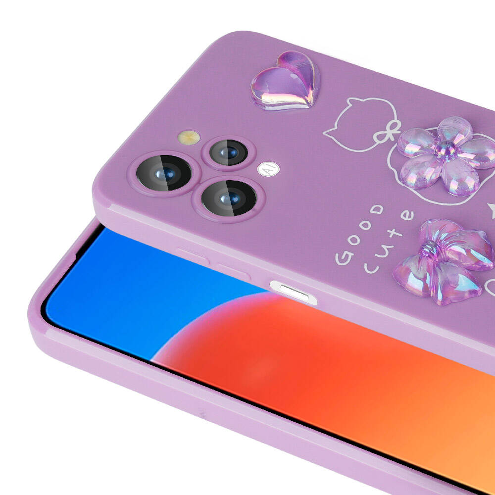 Xiaomi Redmi 12 4G Kılıf Kabartma Figürlü Parlak Zore Toys Silikon Kapak Açık Yeşil