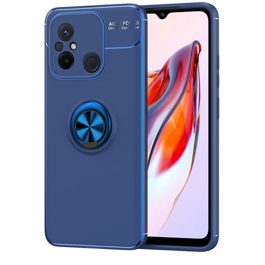 Xiaomi Redmi 12C Kılıf Zore Ravel Silikon Kapak Siyah-Mavi