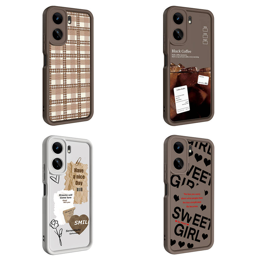 Xiaomi Redmi 13C Kılıf Kamera Korumalı Baskılı Arka Yüzey Zore Klas Kapak Beyaz