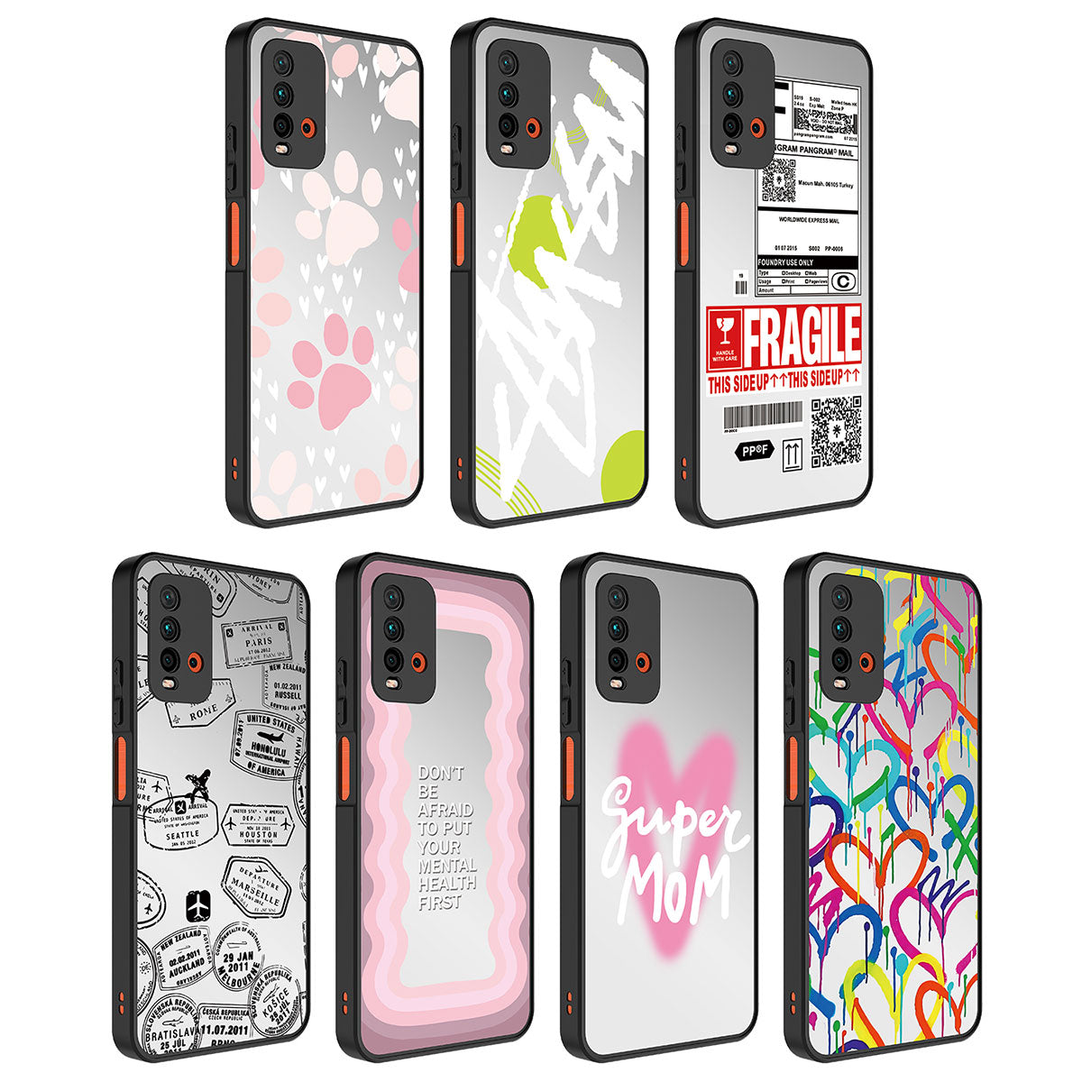 Xiaomi Redmi 9T Kılıf Aynalı Desenli Kamera Korumalı Parlak Zore Mirror Kapak Yazı