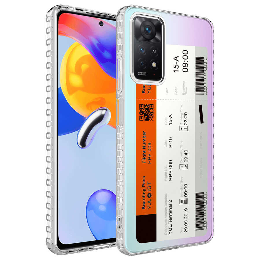 Xiaomi Redmi Note 11S Global Kılıf Airbag Kenarlı Renkli Desenli Silikon Zore Elegans Kapak