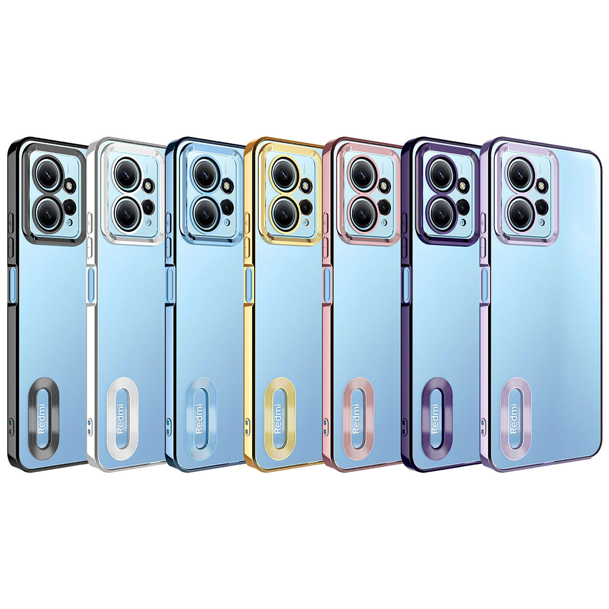 Xiaomi Redmi Note 12 4G Kılıf Kamera Korumalı Logo Gösteren Zore Omega Kapak Sierra Mavi