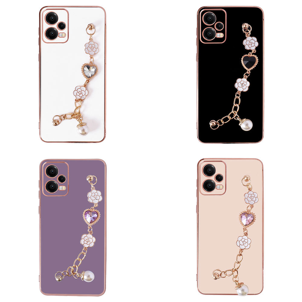 Xiaomi Redmi Note 12 5G Kılıf El Tutamaçlı Kamera Korumalı Zore Taka Silikon Kapak Beyaz