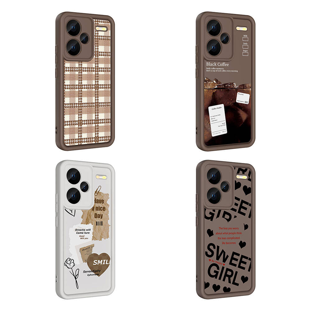 Xiaomi Redmi Note 13 Pro Plus 5G Kılıf Kamera Korumalı Baskılı Arka Yüzey Zore Klas Kapak Açık Kahve