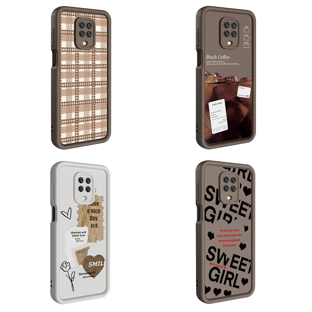 Xiaomi Redmi Note 9S Kılıf Kamera Korumalı Baskılı Arka Yüzey Zore Klas Kapak Beyaz