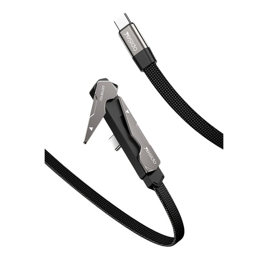 Yesido CA207 60W Type-C to Type-C Standlı Örgülü Hızlı Şarj ve Data Kablosu