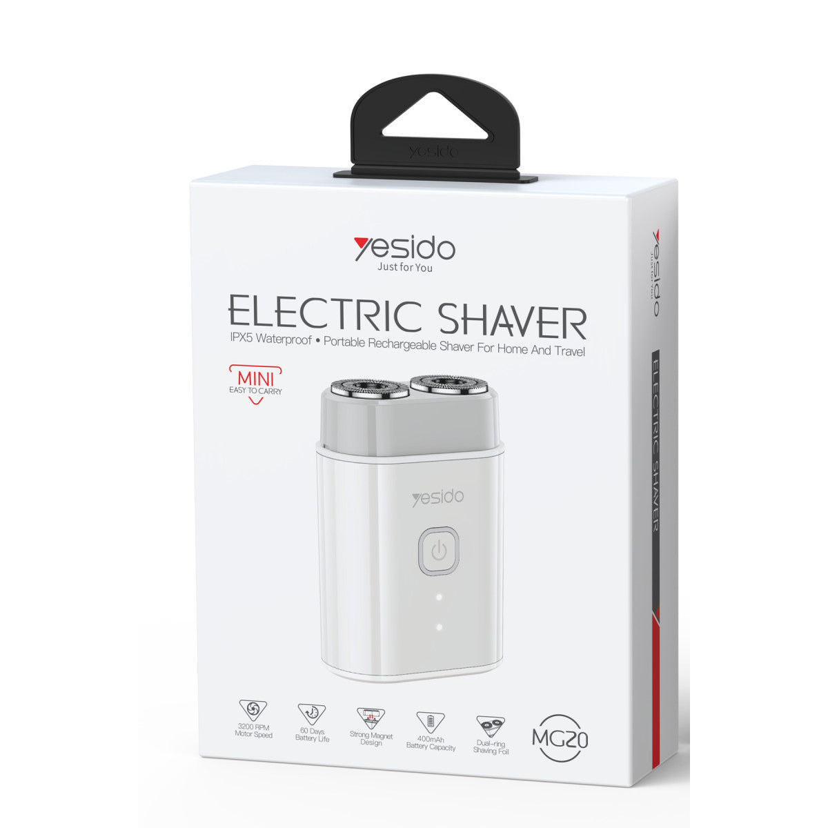 Yesido MG20 IPX5 Su Geçirmez Özellikli Dijital Şarj Göstergeli Mini Tıraş Makinesi