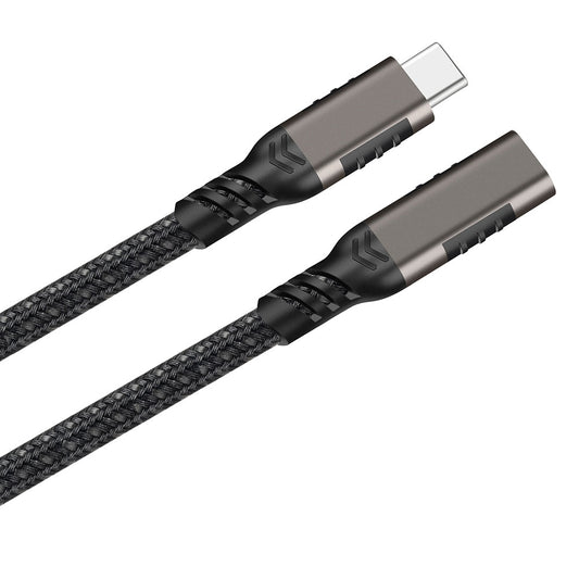 Zore Extension USB3.2 Type-C PD Uzatma Kablosu 100W 20Gbps 4K@60Hz 1.5 Metre Siyah