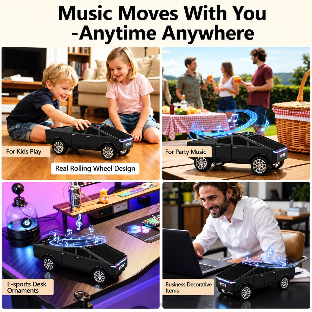 Wster WS-580 Car Speaker Kablosuz Hoparlör - Speaker NT-117106