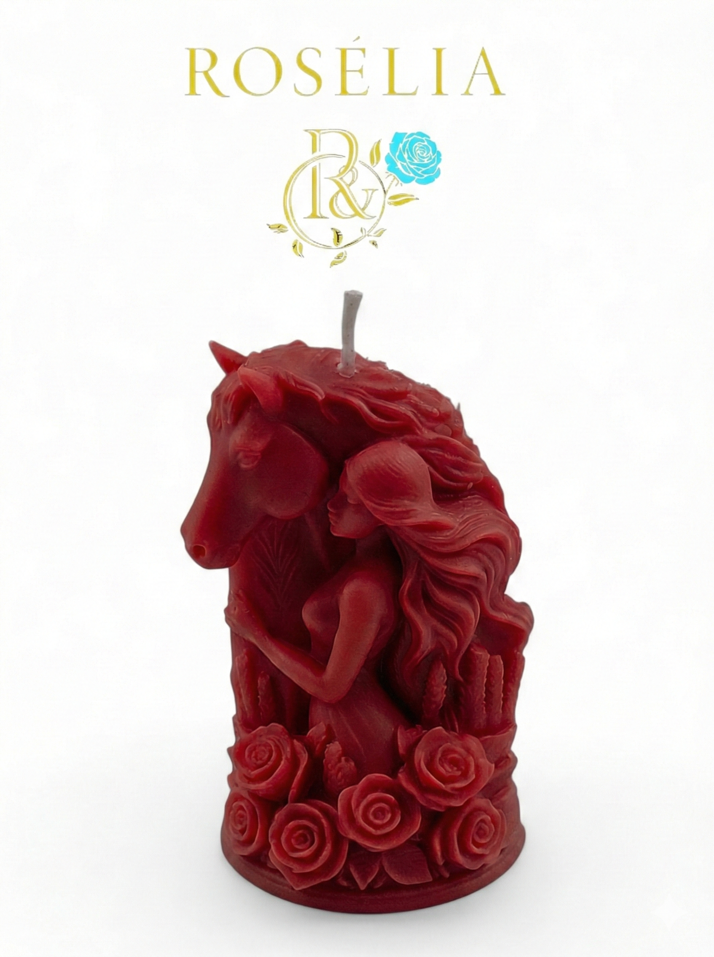 Atın Asaleti Gül Detaylı Valentine Collection Dekoratif Mum | Rosélia