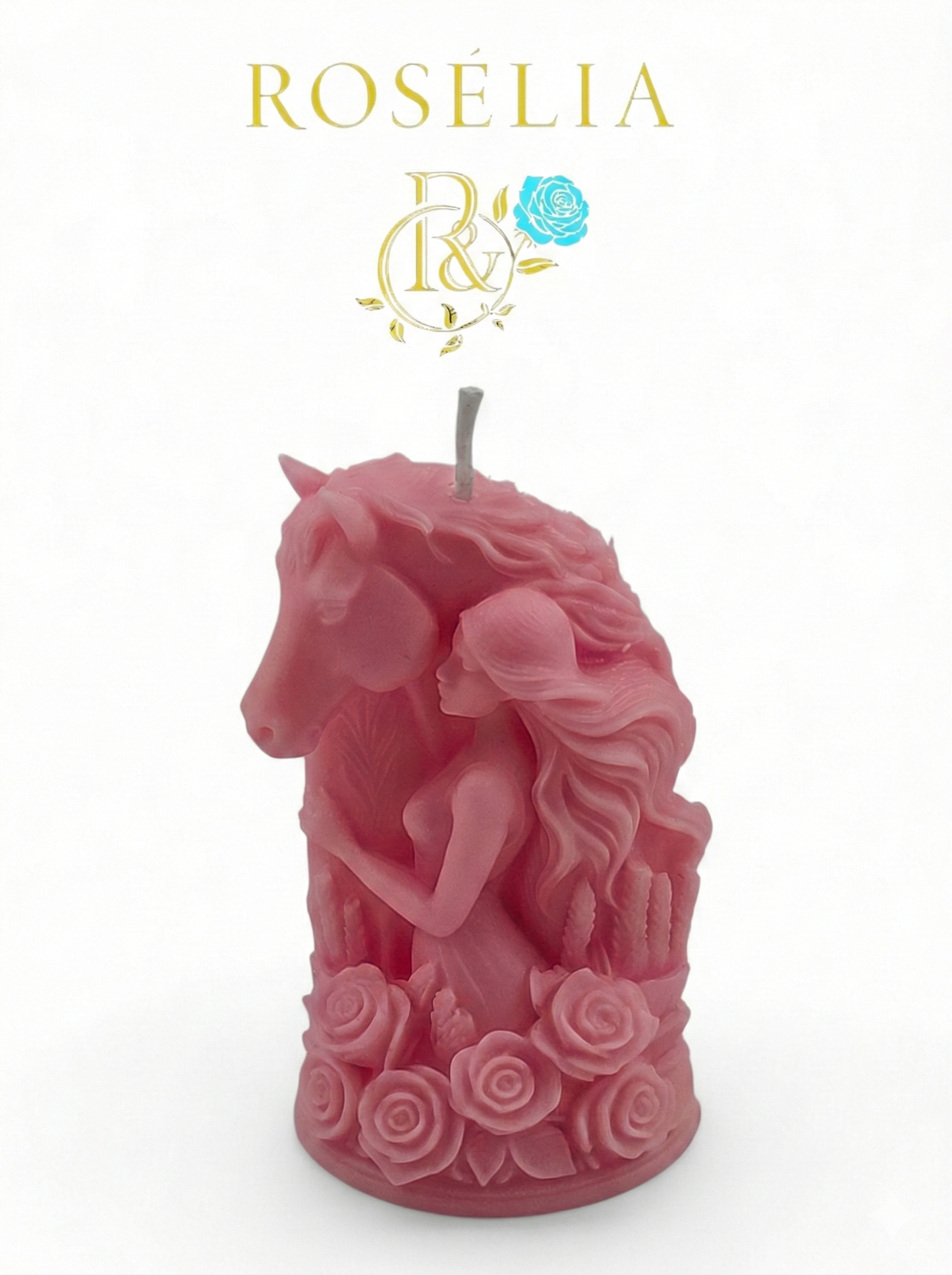 Atın Asaleti Gül Detaylı Valentine Collection Dekoratif Mum | Rosélia