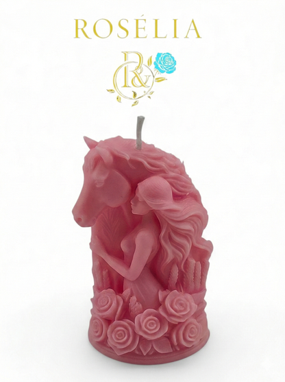 Atın Asaleti Gül Detaylı Valentine Collection Dekoratif Mum | Rosélia