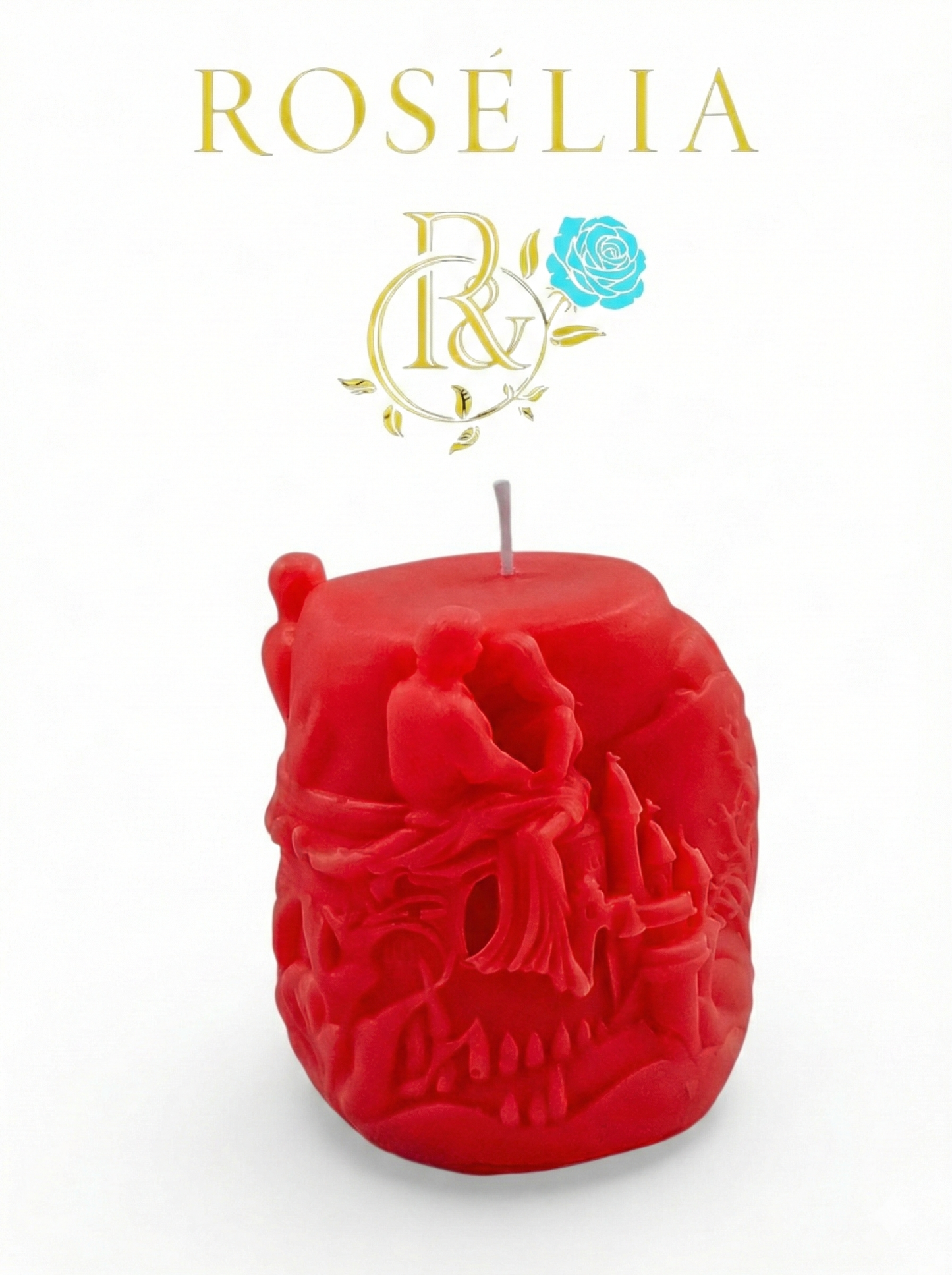 Şatoda Buluşan Sevgililer Valentine Collection Dekoratif Mum  - Sevgililer Günü | Rosélia