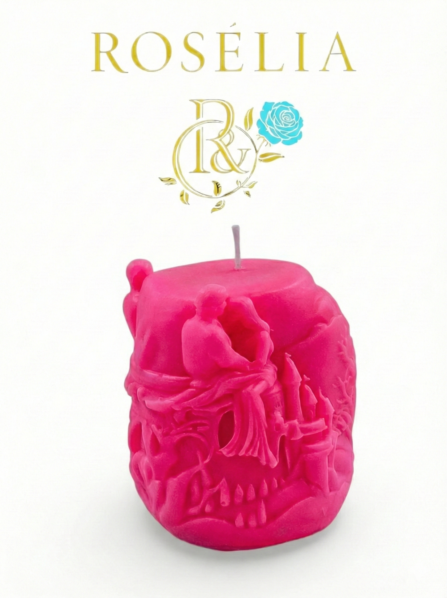 Şatoda Buluşan Sevgililer Valentine Collection Dekoratif Mum  - Sevgililer Günü | Rosélia