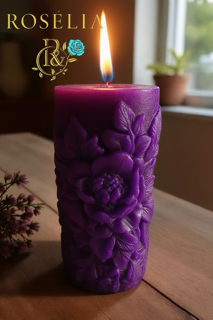 Çiçek Baton Mum - El Yapımı Dekoratif Çiçekli Mum | Rosélia