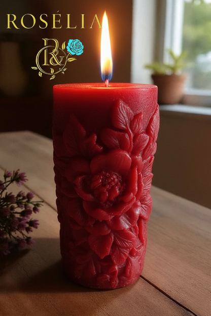 Çiçek Baton Mum - El Yapımı Dekoratif Çiçekli Mum | Rosélia