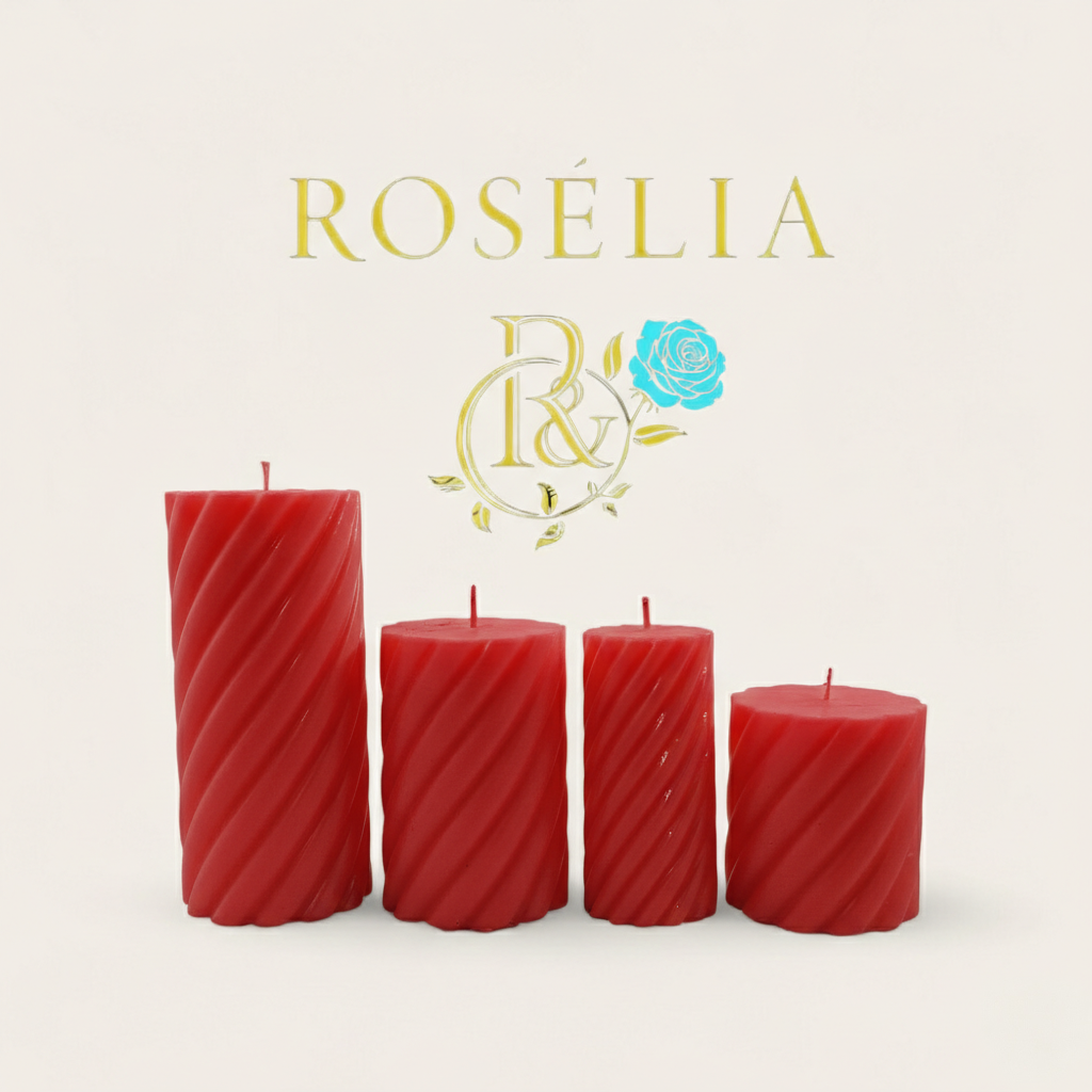 Spiral Tasarımlı Baton Dekoratif Mum | Rosélia