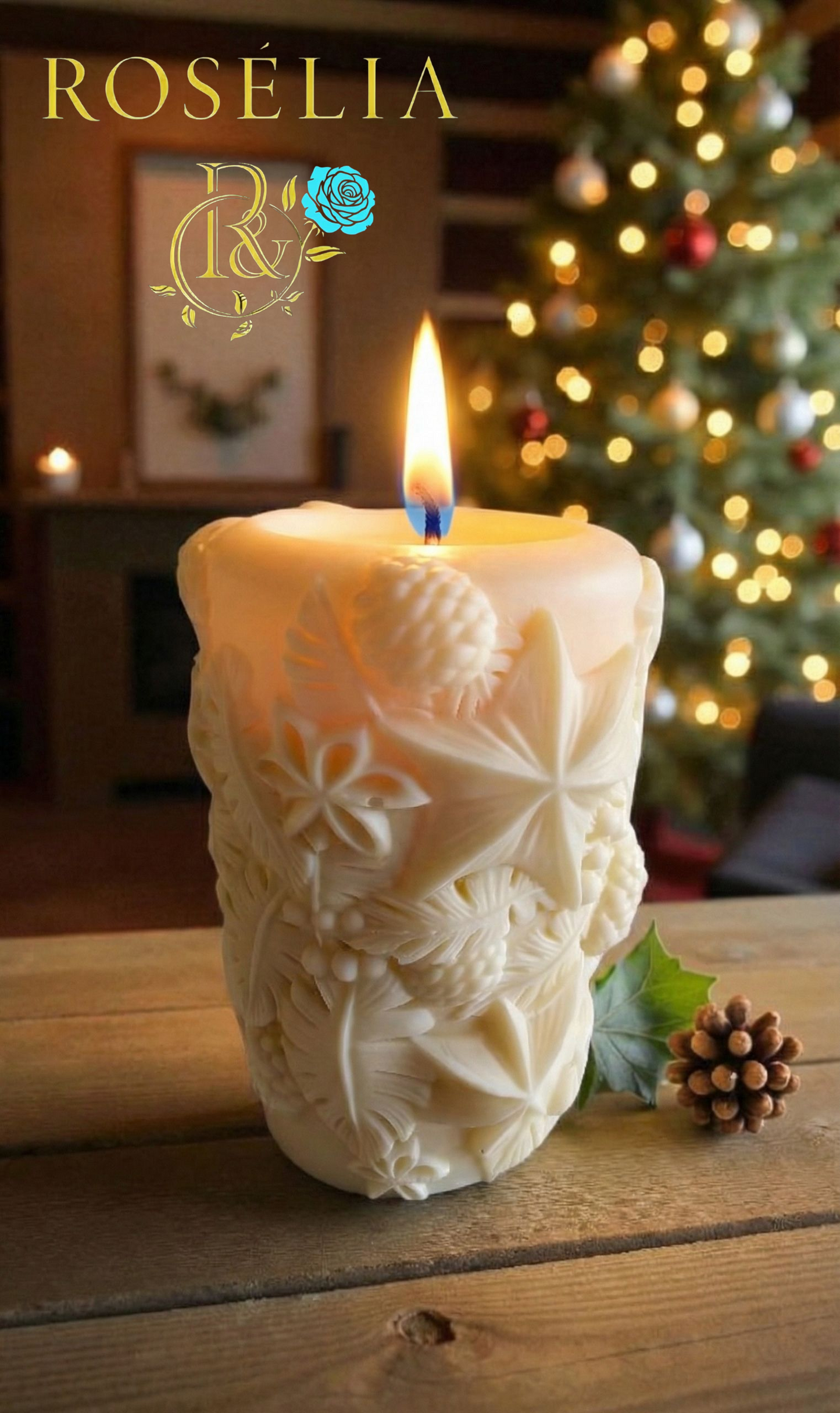 Rosélia Yıldızlı Mum Yılbaşı Konsepti Mum