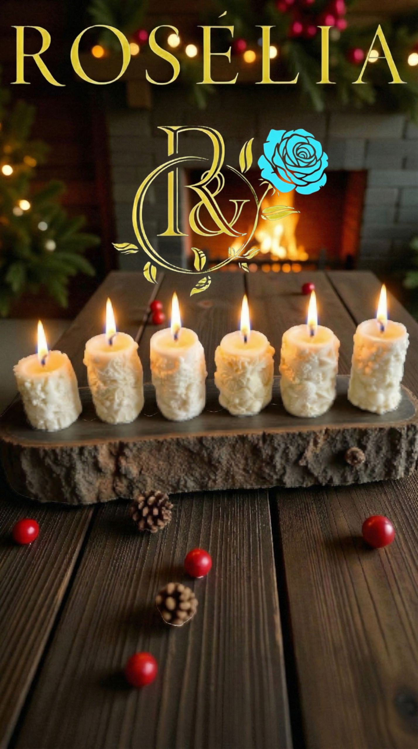 Rosélia yeni Yıl Konsepti 6'lı Set Baton Mumlar🎄🎁