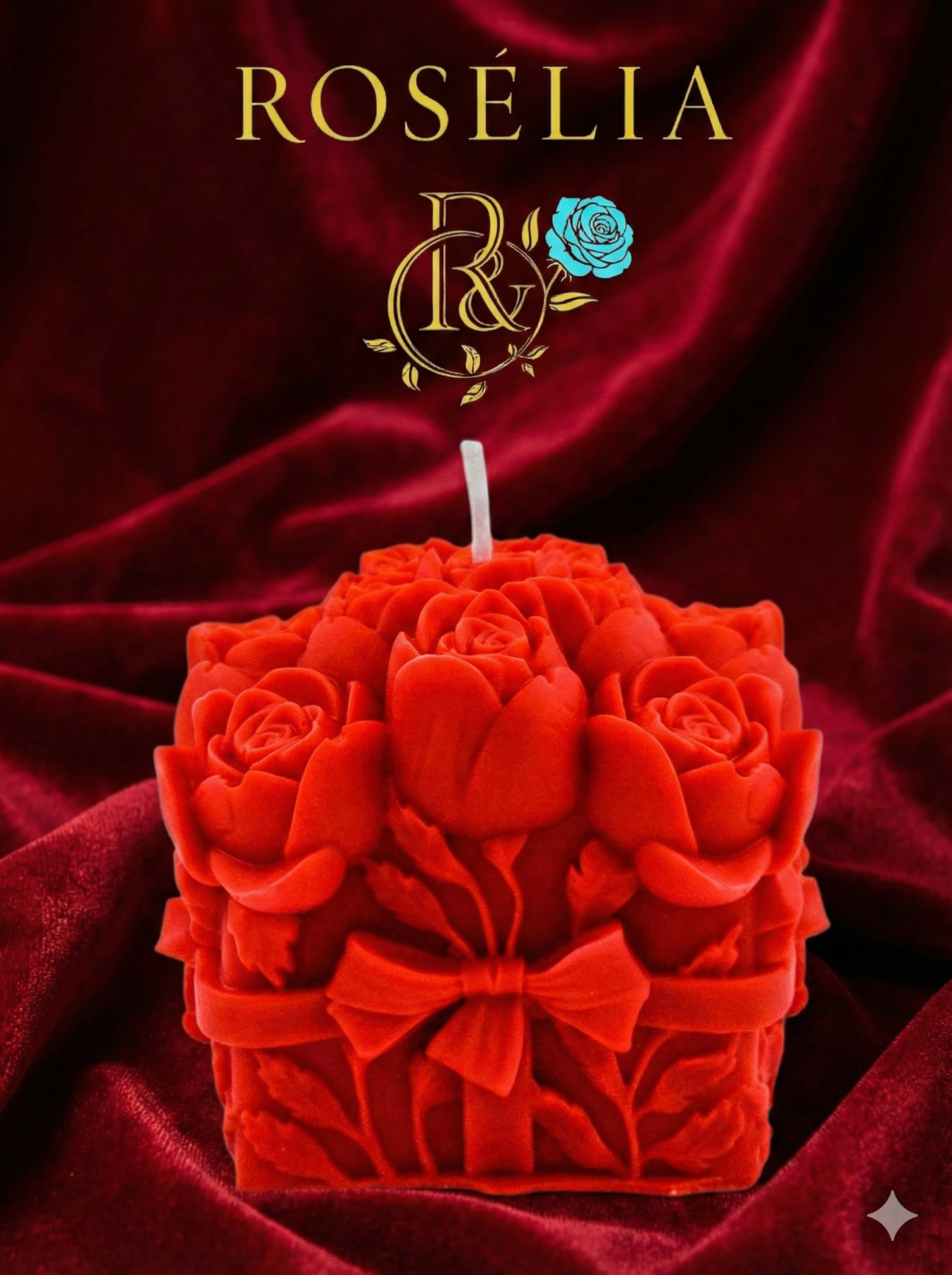 Kırmızı Gül Buketi Hediye Paketi Valentine Collection Dekoratif Mum - Sevgililer Günü | Rosélia