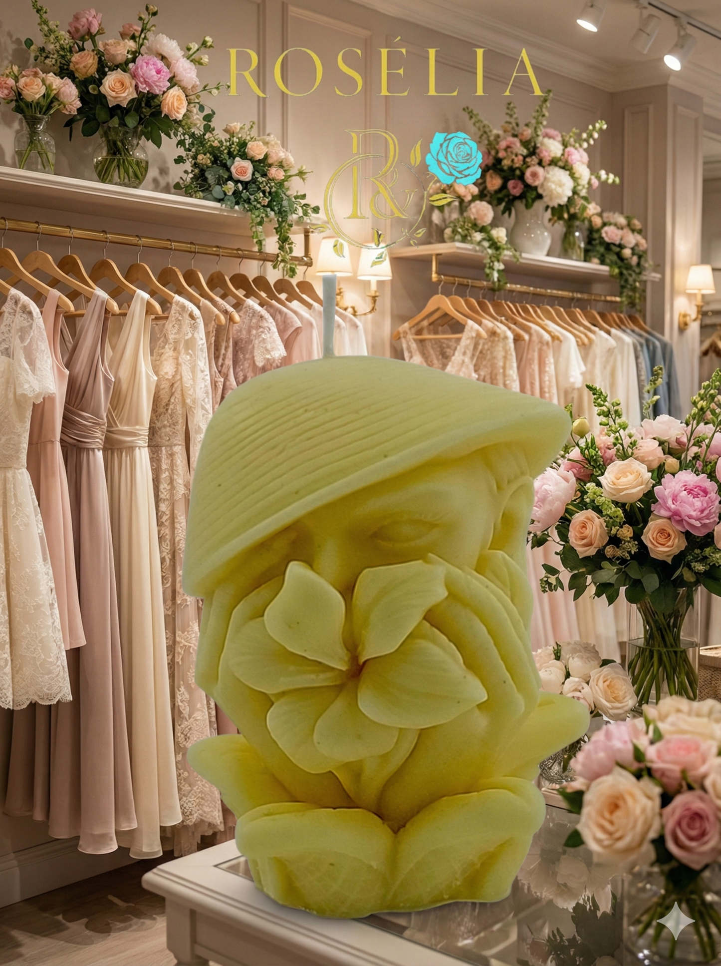 Şapkalı Kadın Valentine Collection Dekoratif Mum - Sevgililer Günü | Rosélia