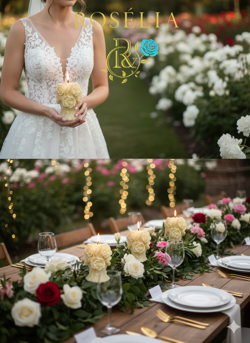 Gül Gelin Buketi Valentine Collection Dekoratif Mum - Sevgililer Günü | Rosélia