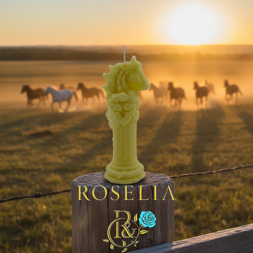 Işığın ve Özgürlüğün Buluştuğu At Figürü 2 Dekoratif Mum | Rosélia