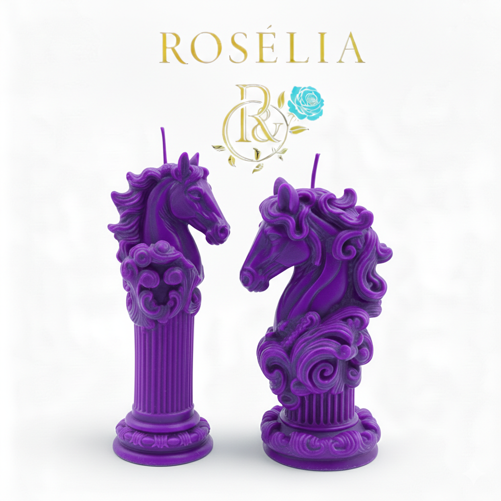 Strateji ve Gücün Mitolojik Dansı - At Figürleri Dekoratif Mum | Rosélia