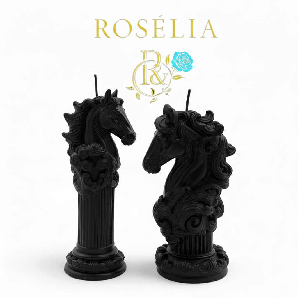 Strateji ve Gücün Mitolojik Dansı - At Figürleri Dekoratif Mum | Rosélia